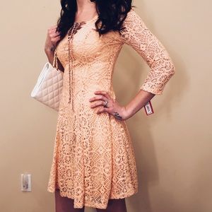 Peach Lace Dress 🍊